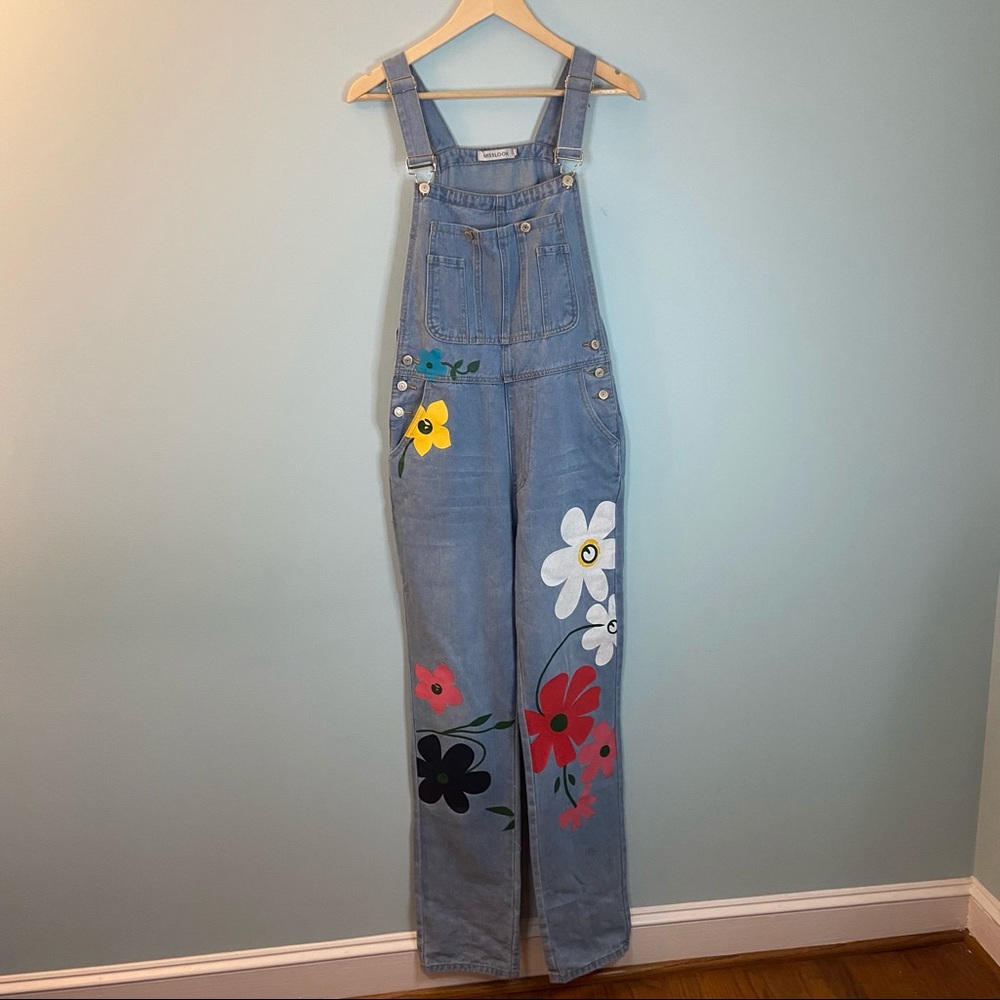 Misslook overalls with painted flowers